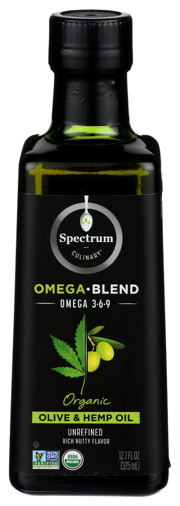 SPECTRUM NATURALS: Omega Blend Organic Olive And Hemp Oil, 12.7 oz