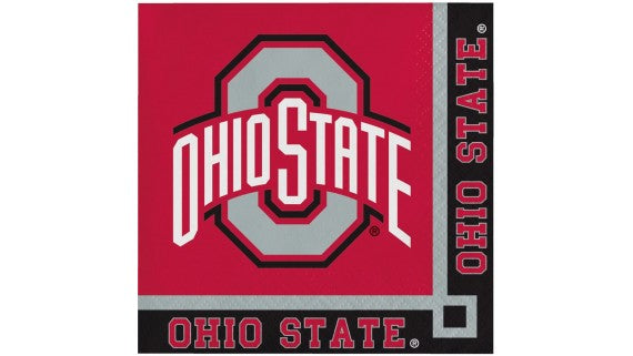 CREATIVE CONVERTING: Ohio State Beverage Napkin, 20 ea