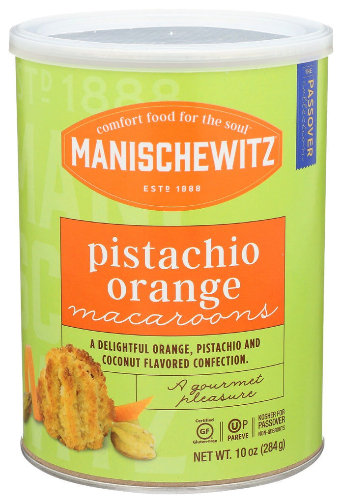 MANISCHEWITZ: Pistachio Orange Macaroons, 10 oz