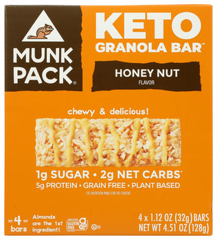 MUNK PACK: Bar Honey Nut 4Pk, 4.51 oz