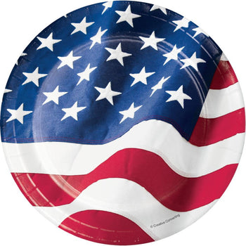 CREATIVE CONVERTING: Patriotic Flag Luncheon Plate, 8 ea