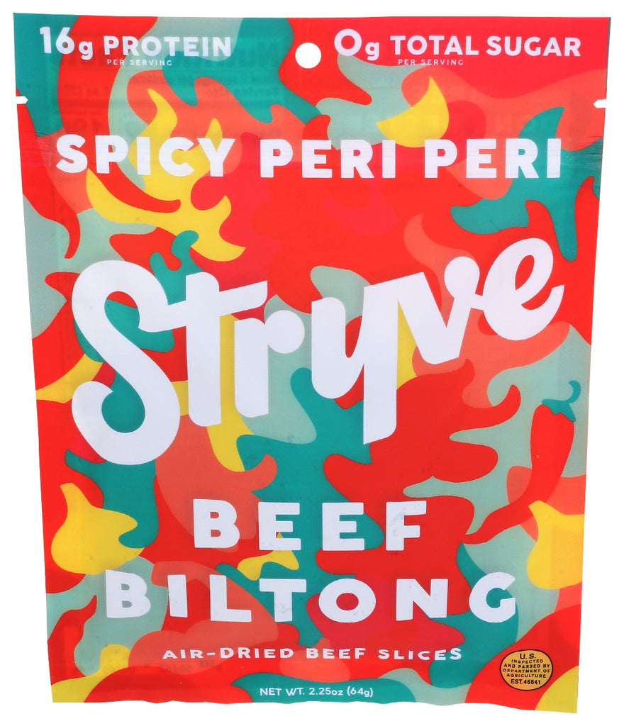 STRYVE PROTEIN SNACKS: Sliced Biltong Spicy Peri Peri, 2.25 oz