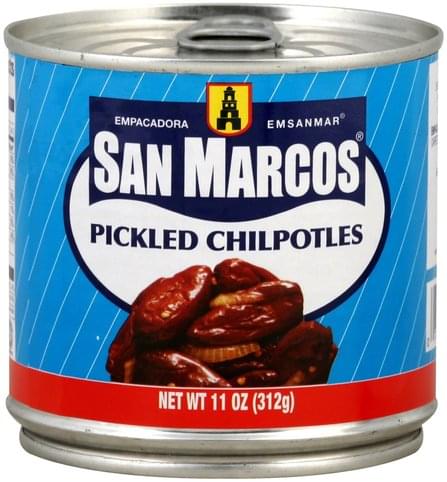 SAN MARCOS: Pickled Chipotles Peppers, 11 oz