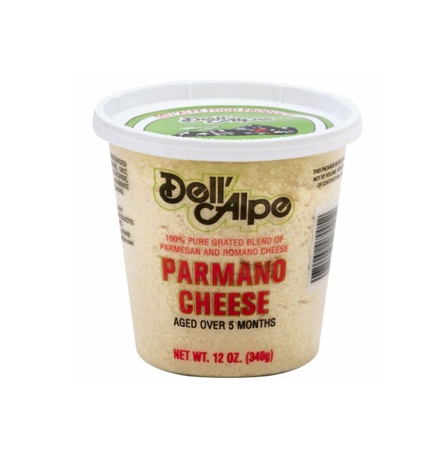 DELL ALPE: Grated Parmano Cheese, 12 oz