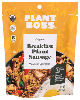 PLANT BOSS: Breakfast Plant Sausage, 3.35 oz