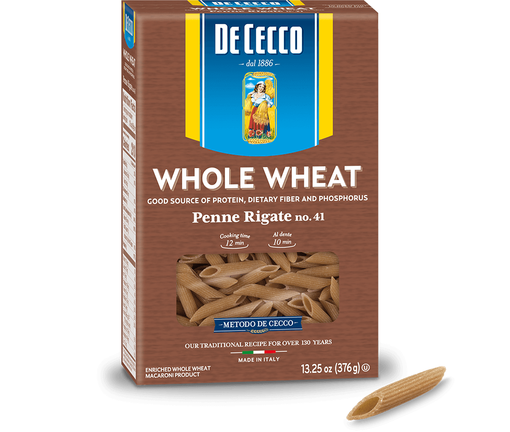 DE CECCO: Penne Rigate No 41 100 Percent Whole Wheat, 13.25 oz