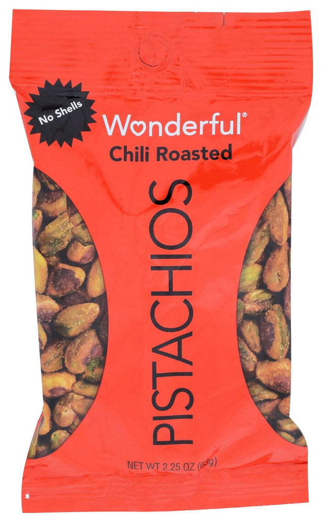 WONDERFUL PISTACHIOS: Chili Roasted No Shells, 2.25 oz