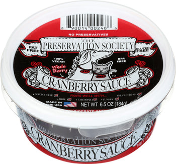 THE PRESERVATION SOCIETY: Cranberry Sauce, 6.5 oz