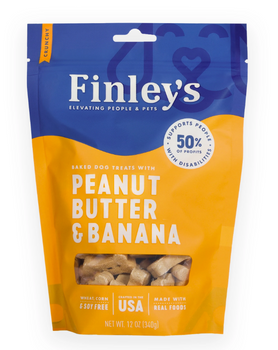 FINLEYS: Peanut Butter Banana Crunchy Dog Biscuits, 12 oz