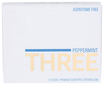 PUR: Three Peppermint Gum, 12 pc