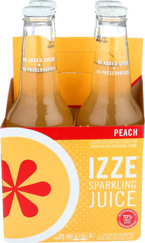 IZZE BEVERAGE: Sparkling Juice Peach 4Pack, 48 fo