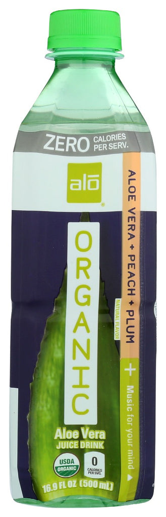 ALO: Bev Org Zero Peach Plum, 16.9 fo