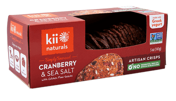 KII NATURALS: Cranberry & Sea Salt with Golden Flax Seeds Crisps, 5 oz