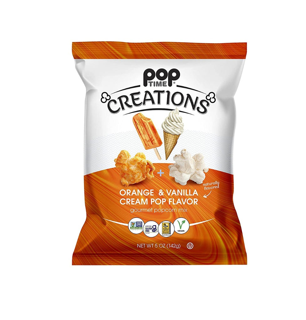 POPTIME CREATIONS: Orange Vanilla Cream Popcorn, 5 oz