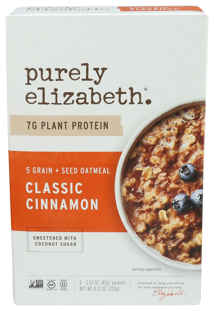 PURELY ELIZABETH: Oatmeal Instant Classic Cinnamon, 9.12 oz