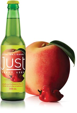 JUST CRAFT SODA: Soda Peach Habanero 4 pack, 48 fo