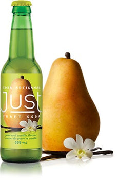 JUST CRAFT SODA: Pear and Vanilla Soda, 12 oz