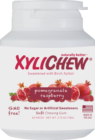 XYLICHEW: Pomegranate Raspberry Gum No Sugar, 60 pc