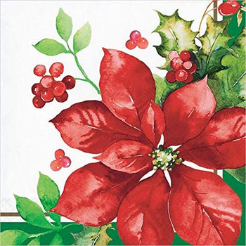 CREATIVE CONVERTING: Napkin L Poinsettia 16Ct, 16 ea