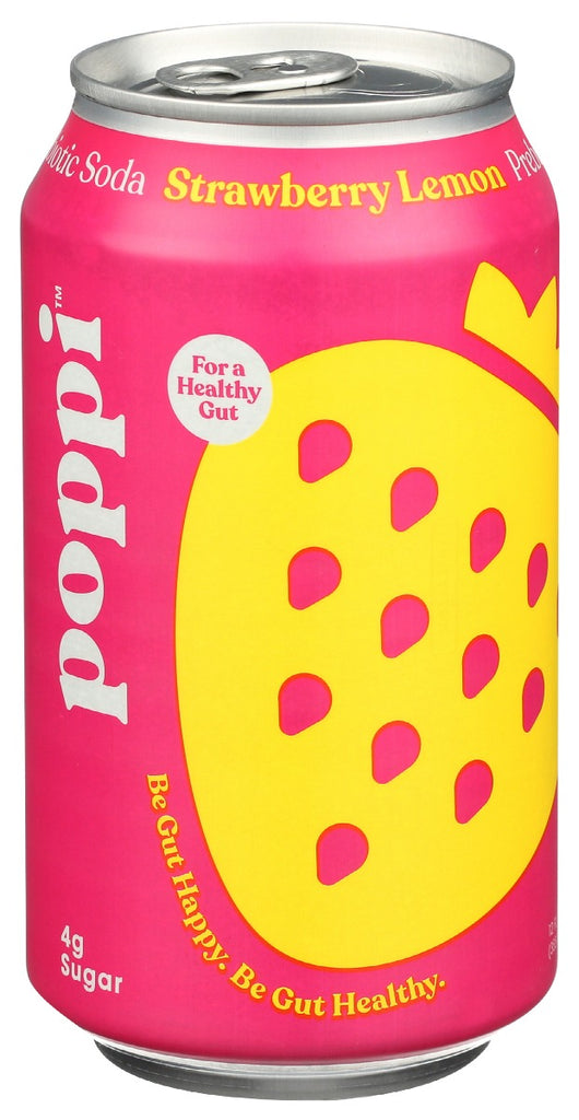 POPPI: Drink Probiotic Strawberry Lemonade, 12 fo