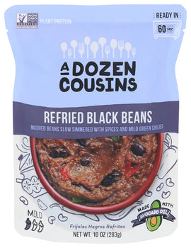 A DOZEN COUSINS: Refried Black Beans, 10 oz