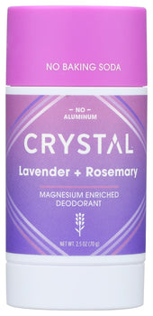 CRYSTAL BODY DEODORANT: Magnesium Enriched Deodorant Lavender Plus Rosemary, 2.5 oz