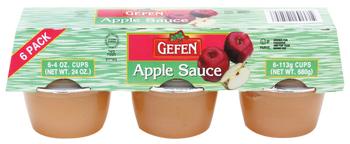 GEFEN: Regular Apple Sauce Cups 6Pack, 24 oz