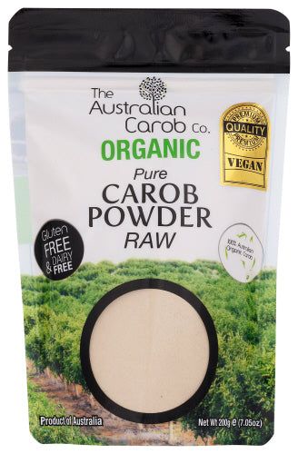 AUSTRALIAN CAROB CO: Powder Carob Raw Aust Org, 7.05 oz