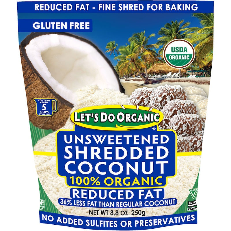 LETS DO ORGANICS: 100% Organic Reduced Fat Shredded Coconut, 8.8 oz