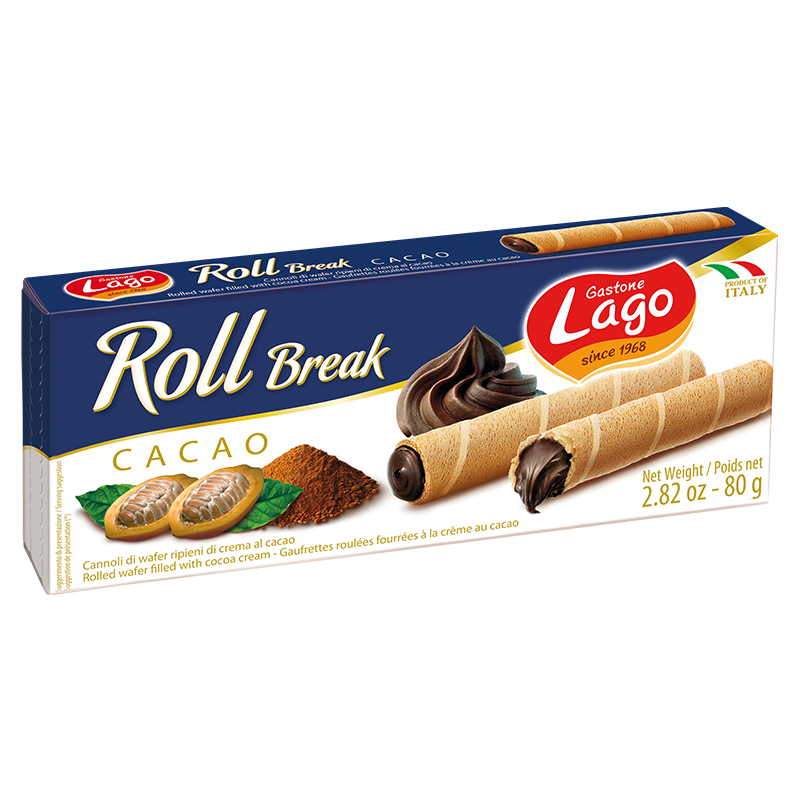 GASTONE LAGO: Cacao Rolled Wafers, 2.82 oz