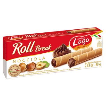 GASTONE LAGO: Hazelnut Cream Rolled Wafers, 2.82 oz