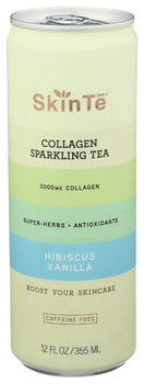 SKINTE: Collagen Sparkling Tea Hibiscus Vanilla, 12 fo