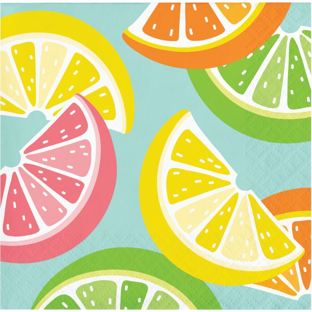 CREATIVE CONVERTING: Summer Citrus Beverage Napkin, 16 ea