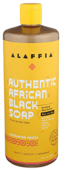 ALAFFIA: Authentic African Black Soap All In One Rosewater Peony, 32 fo