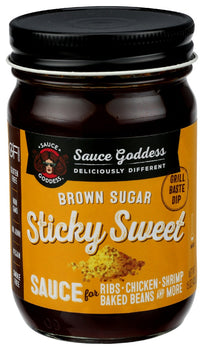 SAUCE GODDESS: Sticky Sweet Brown Sugar Barbecue Sauce, 15 oz