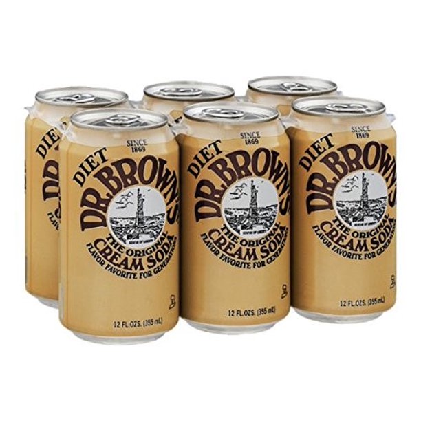 DR BROWNS: Diet Cream Soda 6Pack, 72 oz