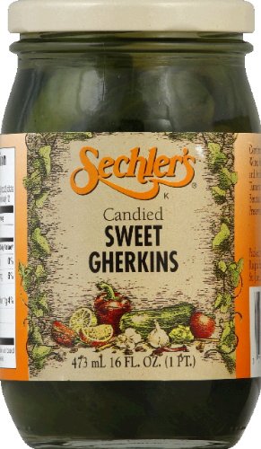 SECHLERS: Candied Sweet Gherkins Pickles, 16 oz