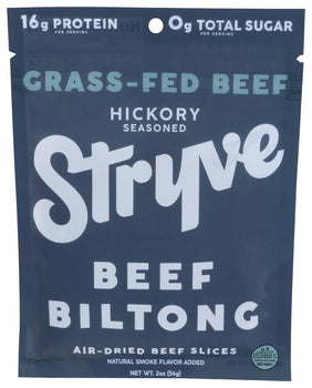 STRYVE PROTEIN SNACKS: Biltong Grass Fed Hickory Seasoned, 2 oz