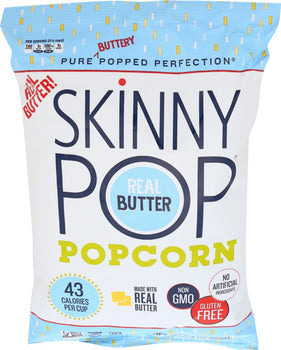 SKINNY POP: Real Butter Popped Corn, 4.4 oz