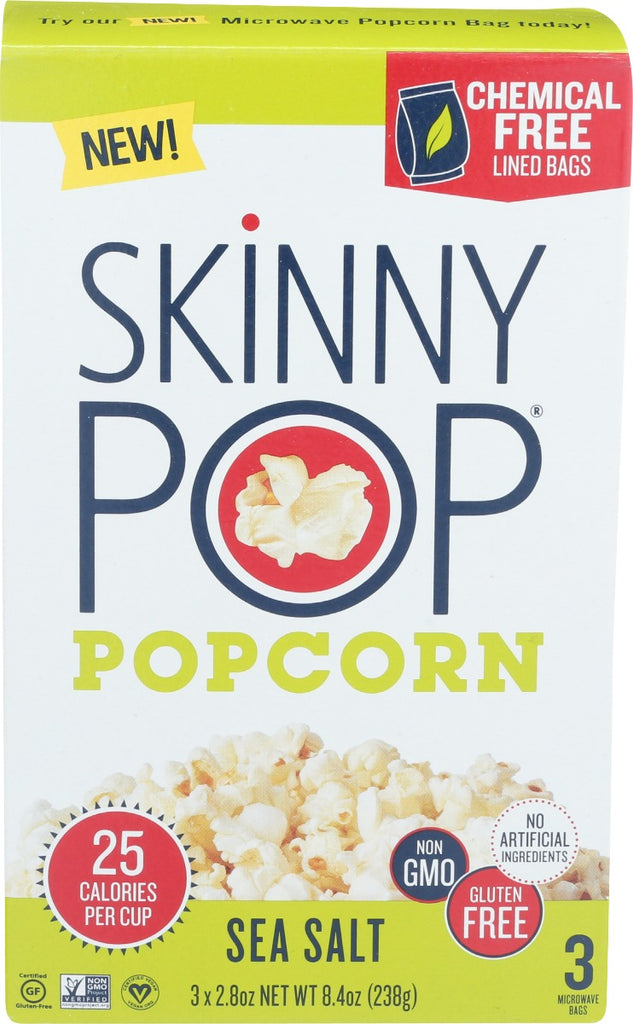 SKINNY POP: Popcorn Sea Salt Microwave, 8.4 oz