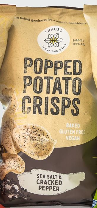 SNACKS FROM THE SUN: Popped Potato Crisps Sea Salt Cracked Pepper, 6 oz