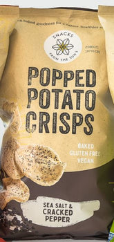 SNACKS FROM THE SUN: Popped Potato Crisps Sea Salt Cracked Pepper, 6 oz