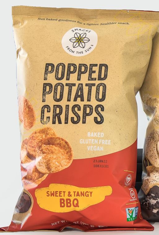 SNACKS FROM THE SUN: Popped Potato Crisps Sweet Tangy Bbq, 6 oz