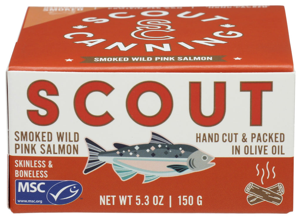 SCOUT: Smoked Wild Pink Salmon, 5.3 oz