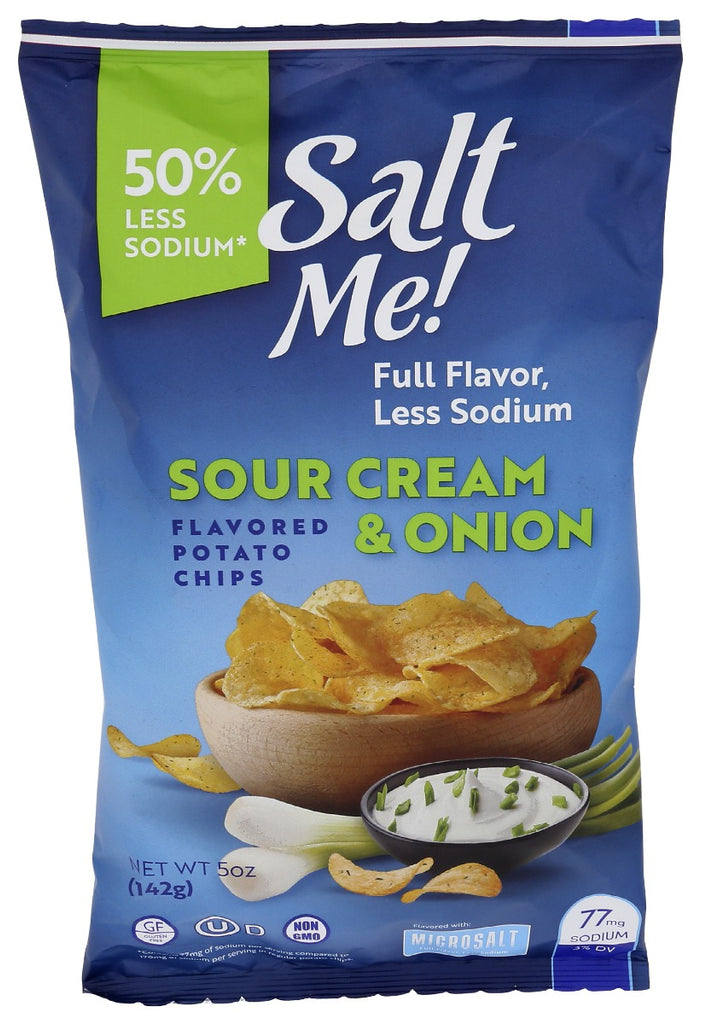 SALTME: Sour Cream Onion Potato Chips, 5 oz