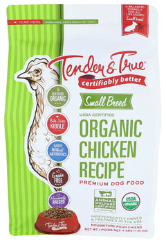 TENDER AND TRUE: Small Breed Organic Chicken Dry Dog Food, 4 lb