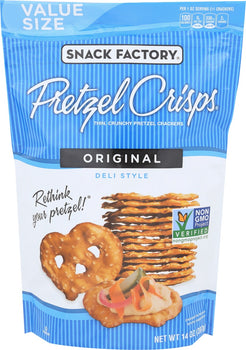 SNACK FACTORY: Original Pretzel Crisps, 14 oz