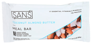 SANS MEAL BAR: Bar Meal Coconut Almond Butter, 85 gm