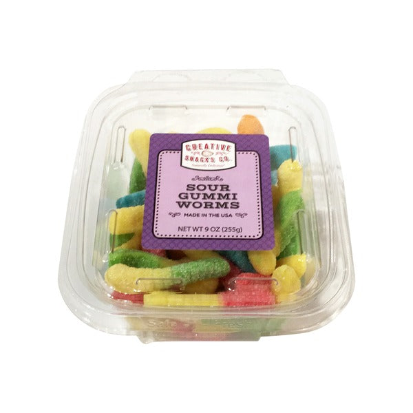 CREATIVE SNACK: Sour Gummi Worms Snack Cup, 9 oz