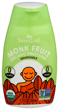 SWEETLEAF STEVIA: Monk Fruit Organic Sweetener Unflavored Squeezable, 1.7 oz